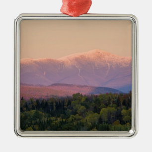 Dusk and Mount Washington in new Hampshire's Metal Ornament