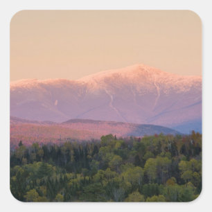 Dusk and Mount Washington in new Hampshire's Square Sticker