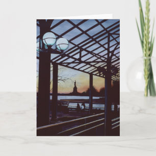 Dusk At Freedom’s Birthplace, Ellis Island Greetin Card