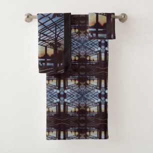 Dusk at Freedom's Birthplace, Ellis Island Bath Towel Set