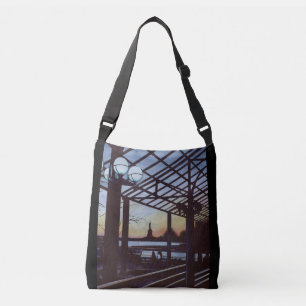 Dusk at Freedom's Birthplace, Ellis Island Crossbody Bag