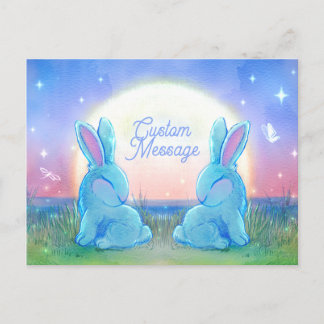 Dusk Bunnies Customizable Holiday Postcard