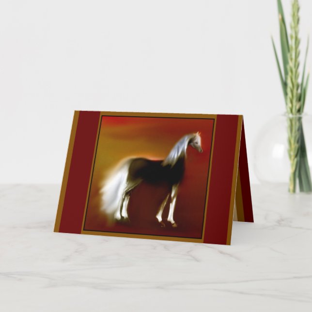 "Dusk" ~ Burgundy Greeting Card (blank) (Front)