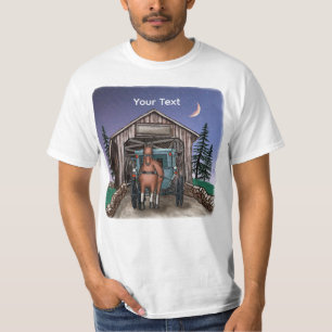 Dusk Covered Bridge  T-Shirt
