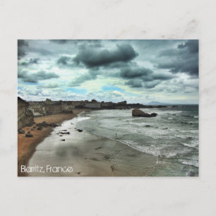 "Dusk descends on Biarritz" Postcard