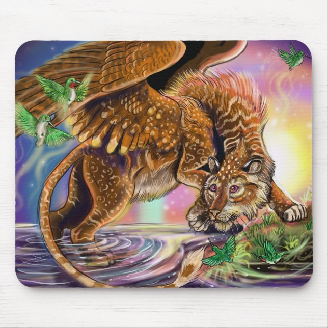 Dusk Hunter Flying Cat Mousepad (Front)