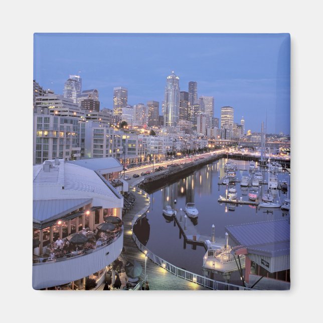 Dusk on Bell Harbour in Seattle, Washington. Magnet (Front)