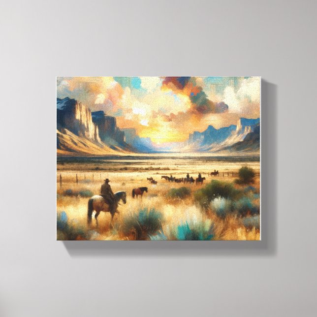 Dusk on the Range: Stretched Canvas Print (Front)