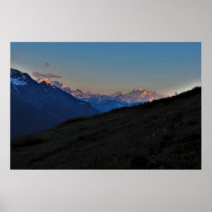 Dusk on the Swiss Alps Poster