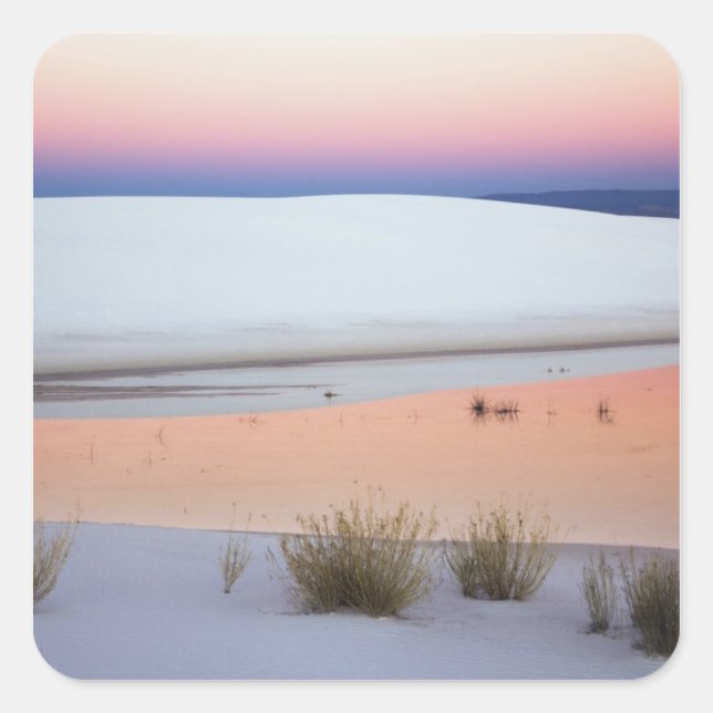 Dusk sky reflected in pool of water from square sticker (Front)