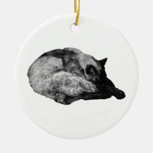 dusk-soft paw fold ceramic ornament