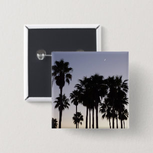 Dusk with Palm Trees Tropical Scene 15 Cm Square Badge