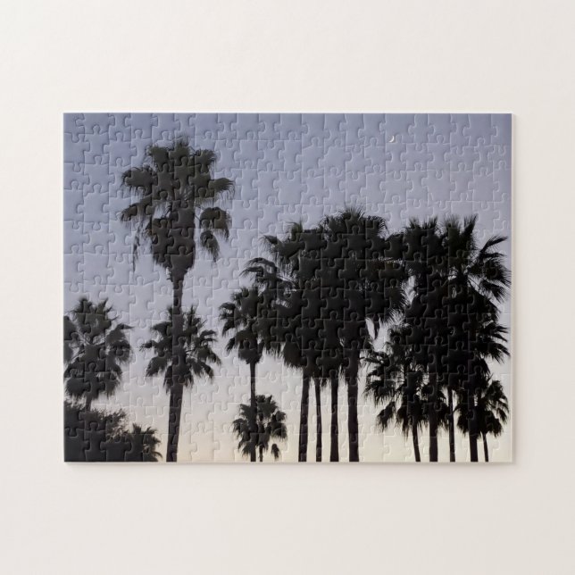 Dusk with Palm Trees Tropical Scene Jigsaw Puzzle (Horizontal)