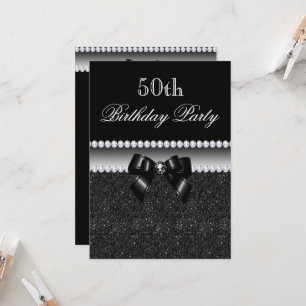 Dusky Black Birthday Party Invitation