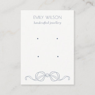 Dusky Blue Coquette Bow 2 Earring Jewellery Displa Business Card