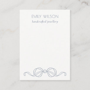Dusky Blue Coquette Bow blank Jewellery Display Business Card
