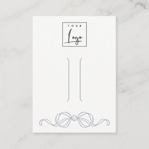 Dusky Blue Coquette Bow Hairpin Display Logo Business Card