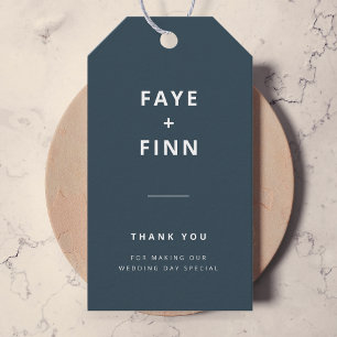 Dusky Blue Scandinavian Minimalist Wedding Gift Tags