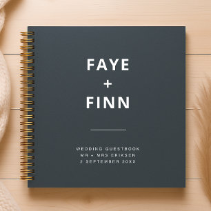 Dusky Blue   Scandinavian Minimalist Wedding Guest Notebook