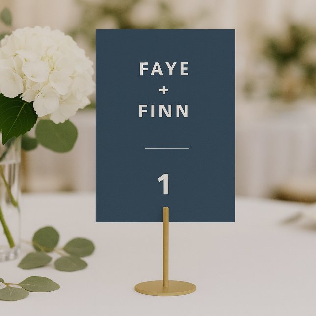 Dusky Blue | Scandinavian Minimalist Wedding Table Number (Creator Uploaded)