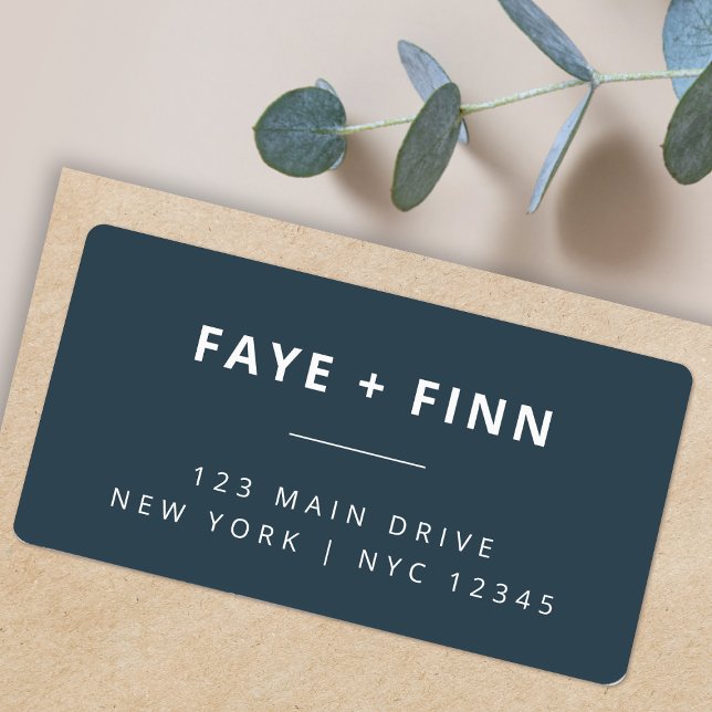 Dusky Blue | Scandinavian Wedding Return Address Label (Creator Uploaded)