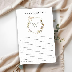 Dusky Blush Wildflower Crest Baby Shower Advice