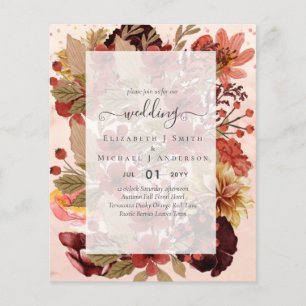 Dusky Fall BUDGET WEDDING INVITATIONS Terracotta Flyer