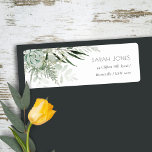 Dusky Green Leafy Fern Succulent Foliage Address Return Address Label<br><div class="desc">If you need any further customisation please feel free to message me on yellowfebstudio@gmail.com.</div>