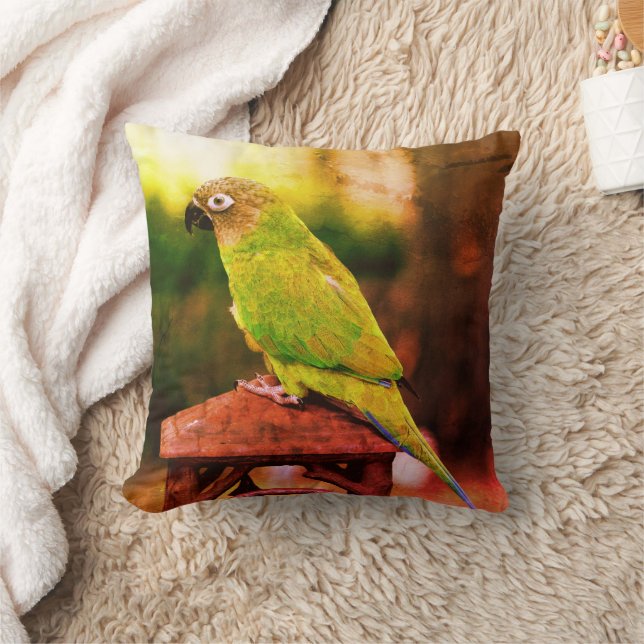 Dusky Headed Conure Parrot Abstract  Cushion (Blanket)