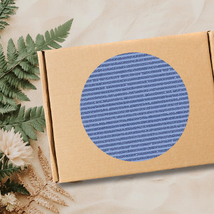 Dusky Indigo Glitter Style Horizontal Stripes Classic Round Sticker