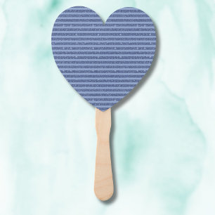 Dusky Indigo Glitter Style Horizontal Stripes Hand Fan