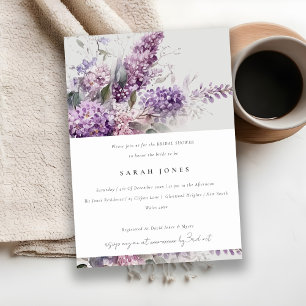 Dusky Lilac Green Cottage Floral Bridal Shower Invitation
