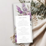 Dusky Lilac Green Cottage Floral Wedding Menu Card<br><div class="desc">Dusky Watercolor Lilac Cottage Floral Collection.- it's an elegant script watercolor Illustration of soft delicate lilac meadow flowers perfect for your summer spring and country wedding & parties. It’s very easy to customise,  with your personal details. If you need any other matching product or customisation,  kindly message via Zazzle.</div>