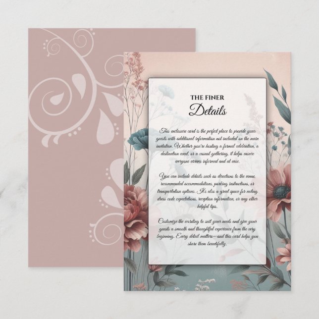 Dusky Petals and Soft Serenity Floral  Enclosure Card (Front/Back)
