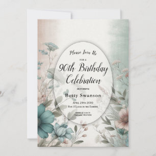 Dusky Petals and Soft Serenity Floral Invitation