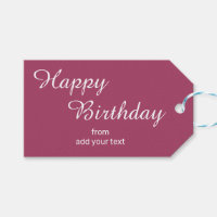Dusky Pink Birthday Gift Tags