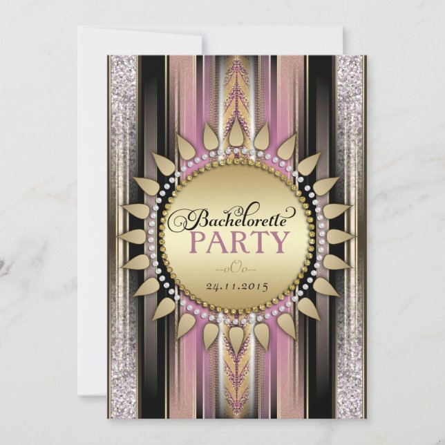 Dusky Pink Bohemian Bachelorette Party Invitations (Front)