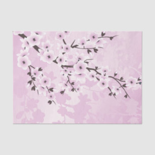 Dusky Pink Cherry Blossom Asia Floral Tissue Paper
