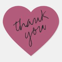 Dusky Pink Heart Thank You Sticker