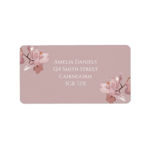 Dusky Pink Orchid Return Address Label
