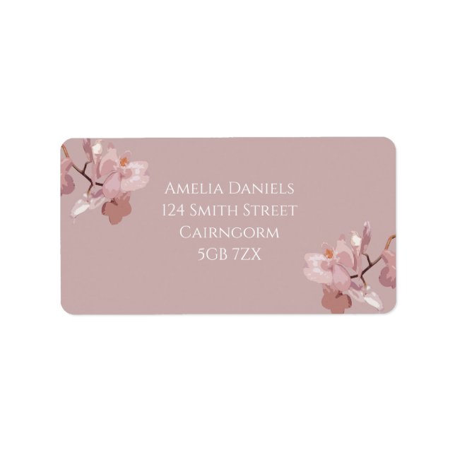 Dusky Pink Orchid Return Address Label (Front)