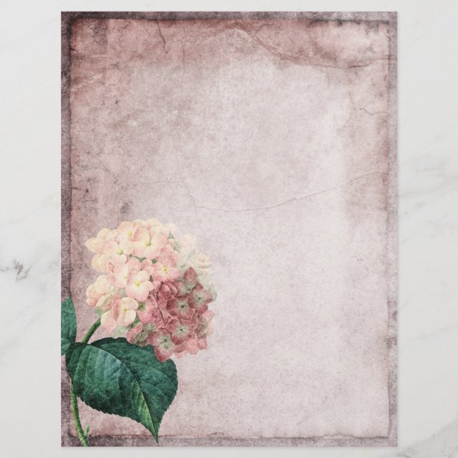 Dusky Pink Vintage Floral Parchment (Front)