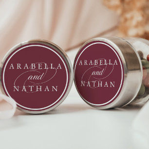 Dusky Plum Personalised Wedding Classic Round Sticker