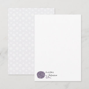 Dusky Purple Grape Yarn Ball Note Card