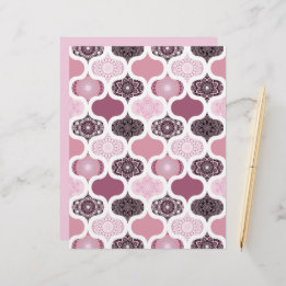 Dusky Rose Dot Mandalas Patchwork Scrapbook Paper