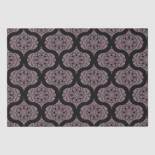 Dusky Rose Fronds Mandala Mid Mod Ogee Tissue Paper
