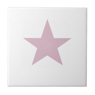 Dusky Rose Pink Star Ceramic Tile