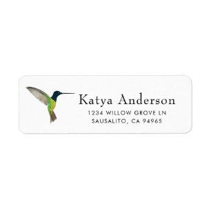 Dusky Starfrontlet Hummingbird Label Return Address Label