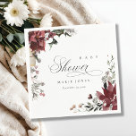 Dusky Warm Winter Festive Foliage Baby Shower Napkin<br><div class="desc">If you need any further customisation please feel free to message me on yellowfebstudio@gmail.com.</div>