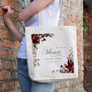 Dusky Warm Winter Festive Foliage Baby Shower Tote Bag